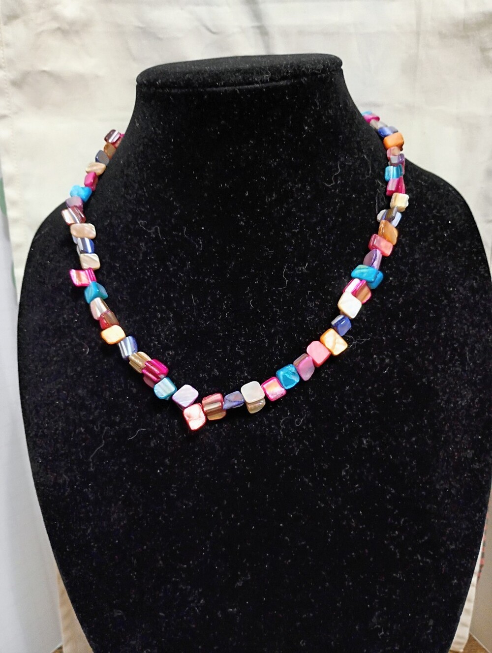 Multicolor Bangle Stack with Shell Chip Bracelets - Picture 2 of 4